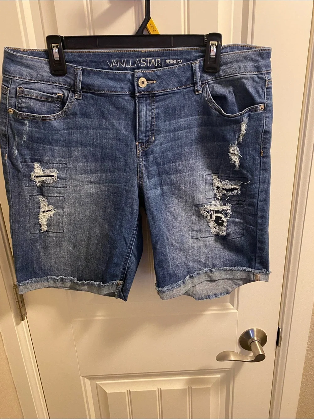 Vanilla Star Jeans Shorts 15 Juniors Bermud Style Stretch Blue Denim Scored